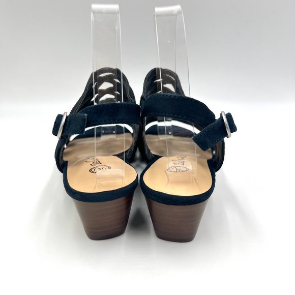 7W 7 WIDE Bella Vita Womens Taresa Navy‎ Blue Suede Cage Gladiator Sandals Shoes - Picture 7 of 13